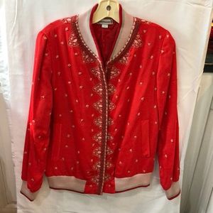 ‘Conditions Apply’ Red Embroidered Jacket